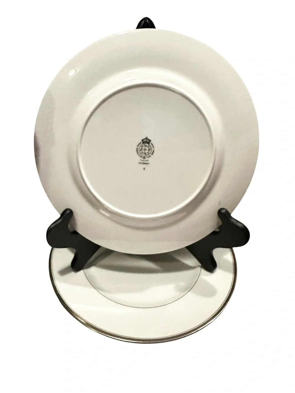 Royal Worcester Viceroy Dinner Plates Set Of 2 England 3 Platinum Bands